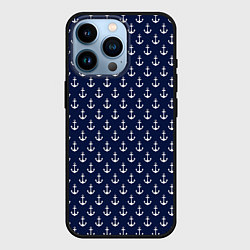 Чехол для iPhone 14 Pro Морские якоря, цвет: 3D-черный