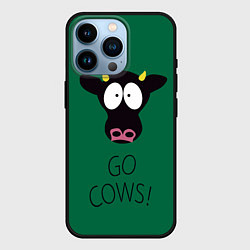 Чехол для iPhone 14 Pro Go Cows, цвет: 3D-черный