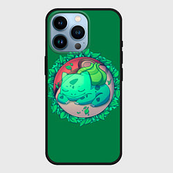 Чехол для iPhone 14 Pro Спящий Бульбазавр, цвет: 3D-черный