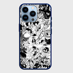 Чехол для iPhone 14 Pro One Piece Манга страницы, цвет: 3D-тёмно-синий