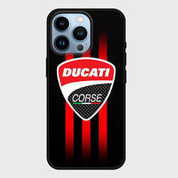 Чехол для iPhone 14 Pro DUCATI CARBON LOGO ITALY CONCERN, цвет: 3D-черный