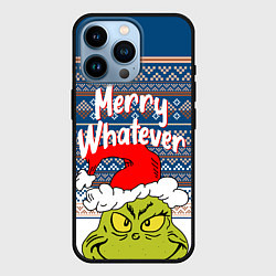 Чехол для iPhone 14 Pro MERRY WHATEVER GRINCH, цвет: 3D-черный