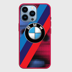 Чехол для iPhone 14 Pro BMW Luxury, цвет: 3D-малиновый