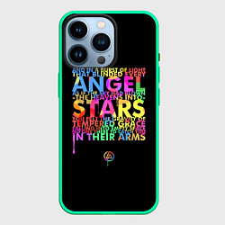 Чехол для iPhone 14 Pro Linkin Park надписи, цвет: 3D-мятный