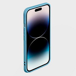 Чехол для iPhone 14 Pro Неоновые линии во тьме - Синий, цвет: 3D-голубой — фото 2