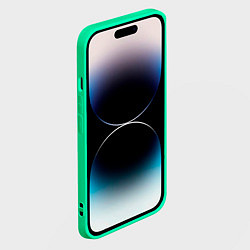 Чехол для iPhone 14 Pro Зайка с цветами, цвет: 3D-мятный — фото 2