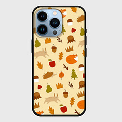Чехол для iPhone 14 Pro Паттерн - осень, цвет: 3D-черный