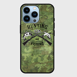 Чехол для iPhone 14 Pro Hunting & Fishing, цвет: 3D-черный