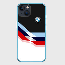 Чехол для iPhone 14 BMW M SPORT, цвет: 3D-голубой