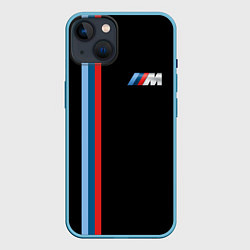 Чехол для iPhone 14 BMW BLACK COLLECTION БМВ, цвет: 3D-голубой