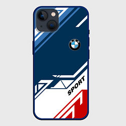 Чехол для iPhone 14 BMW SPORT, цвет: 3D-тёмно-синий