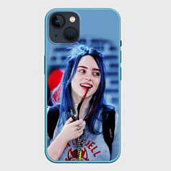 Чехол для iPhone 14 BILLIE EILISH, цвет: 3D-голубой