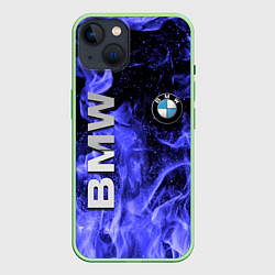 Чехол для iPhone 14 BMW, цвет: 3D-салатовый