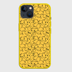 Чехол для iPhone 14 Покемон Пикачу, цвет: 3D-желтый