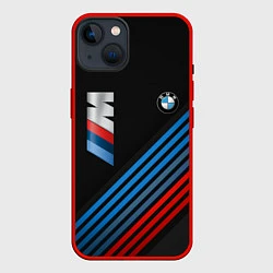 Чехол для iPhone 14 BMW STRIPE, цвет: 3D-красный