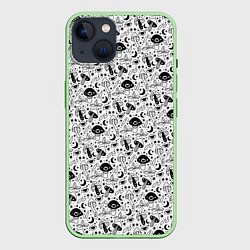 Чехол для iPhone 14 ГРИБЫ, цвет: 3D-салатовый