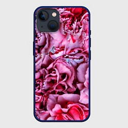 Чехол для iPhone 14 Гвоздики, цвет: 3D-тёмно-синий