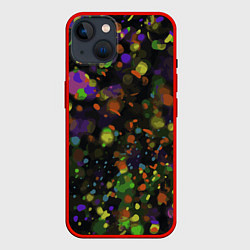 Чехол для iPhone 14 Разноцветное конфетти, цвет: 3D-красный