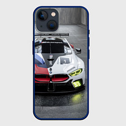 Чехол для iPhone 14 BMW M8 - M Power - Motorsport, цвет: 3D-тёмно-синий
