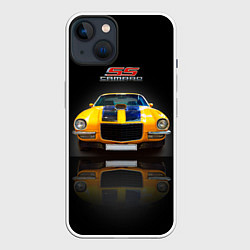 Чехол для iPhone 14 Американский спорткар 1970 года Camaro SS, цвет: 3D-белый