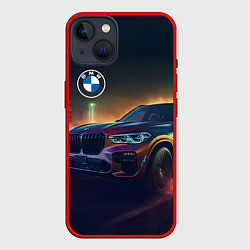 Чехол для iPhone 14 BMW midjourney, цвет: 3D-красный