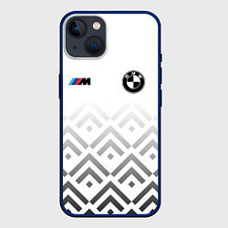 Чехол для iPhone 14 BMW m power - белый, цвет: 3D-тёмно-синий