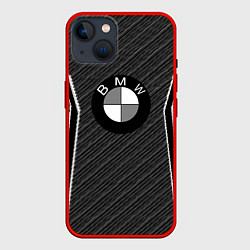 Чехол для iPhone 14 BMW carbon sport, цвет: 3D-красный