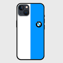 Чехол для iPhone 14 BMW sport blue white, цвет: 3D-черный