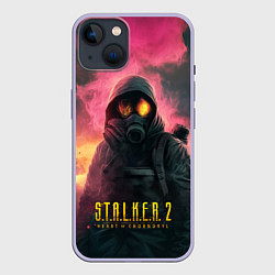 Чехол для iPhone 14 Stalker 2 горящий атомный завод, цвет: 3D-светло-сиреневый