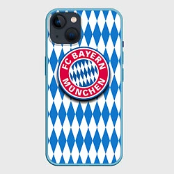 Чехол для iPhone 14 FC Bayern Munchen, цвет: 3D-голубой
