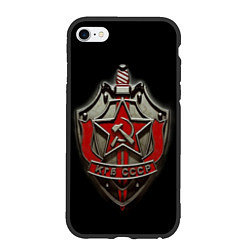 Чехол iPhone 6/6S Plus матовый КГБ, цвет: 3D-черный