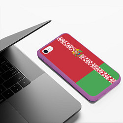 Чехол iPhone 6/6S Plus матовый Беларусь, цвет: 3D-фиолетовый — фото 2