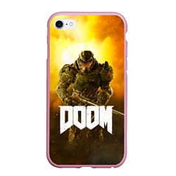 Чехол iPhone 6/6S Plus матовый DOOM: Soldier цвета 3D-розовый — фото 1