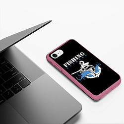 Чехол iPhone 7/8 матовый Fishing Extreme, цвет: 3D-малиновый — фото 2