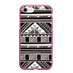 Чехол iPhone 7/8 матовый Etno pattern, цвет: 3D-малиновый