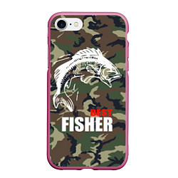 Чехол iPhone 7/8 матовый Best fisher, цвет: 3D-малиновый