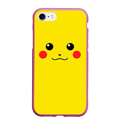 Чехол iPhone 7/8 матовый Happy Pikachu, цвет: 3D-малиновый
