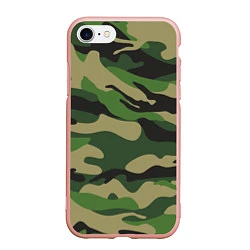Чехол iPhone 7/8 матовый Камуфляж: хаки/зеленый, цвет: 3D-светло-розовый