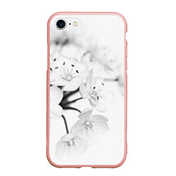 Чехол iPhone 7/8 матовый Белая сакура, цвет: 3D-светло-розовый