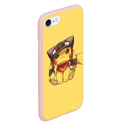 Чехол iPhone 7/8 матовый Pikachu, цвет: 3D-светло-розовый — фото 2