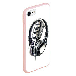 Чехол iPhone 7/8 матовый Диджей, цвет: 3D-светло-розовый — фото 2