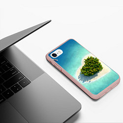 Чехол iPhone 7/8 матовый Остров, цвет: 3D-светло-розовый — фото 2