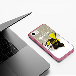 Чехол iPhone 7/8 матовый Pikachu, цвет: 3D-малиновый — фото 2