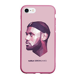 Чехол iPhone 7/8 матовый LeBron James: Poly Violet, цвет: 3D-малиновый