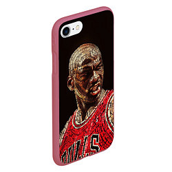 Чехол iPhone 7/8 матовый Michael Jordan, цвет: 3D-малиновый — фото 2