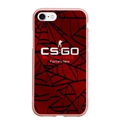 Чехол iPhone 7/8 матовый Cs:go - Crimson Web Style Factory New Кровавая пау, цвет: 3D-светло-розовый