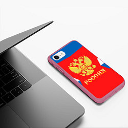 Чехол iPhone 7/8 матовый Сборная РФ: #91 TARASENKO, цвет: 3D-малиновый — фото 2