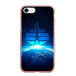 Чехол iPhone 7/8 матовый Космические войска, цвет: 3D-светло-розовый