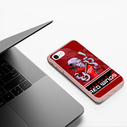 Чехол iPhone 7/8 матовый Detroit Red Wings, цвет: 3D-светло-розовый — фото 2