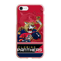 Чехол iPhone 7/8 матовый Florida Panthers, цвет: 3D-светло-розовый